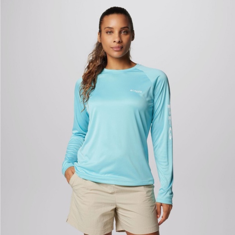 Columbia Women's Aqua Long Sleeve Tee